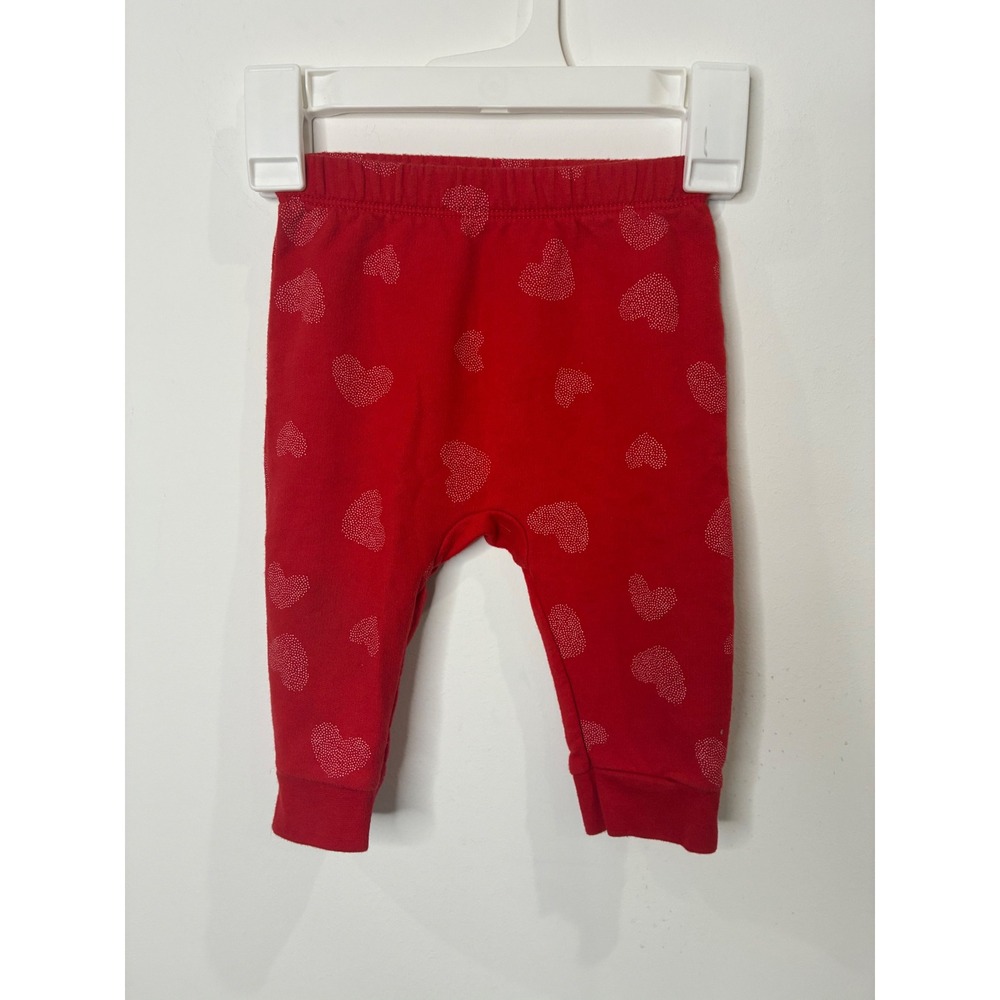 Cat & Jack Baby Red Heart Fleece Lined Leggings Pants 6-9M